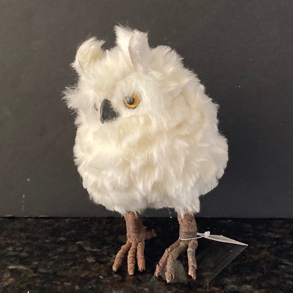 Set of 3 Snowy White Owls/Faux Fur & Real Feathers/Winter/Holiday/NEW! - Picture 4 of 5